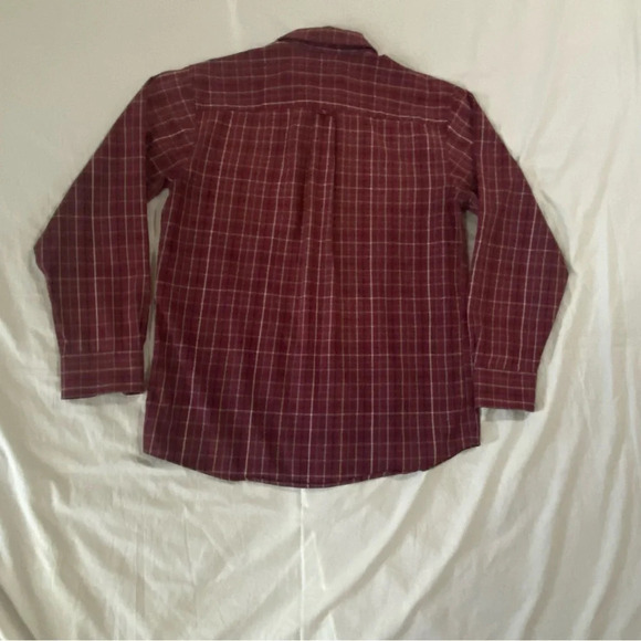 🎈Covington maroon plaid button down mens long sleeve  shirt cabincore M - Picture 3 of 5